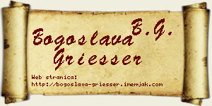 Bogoslava Griesser vizit kartica